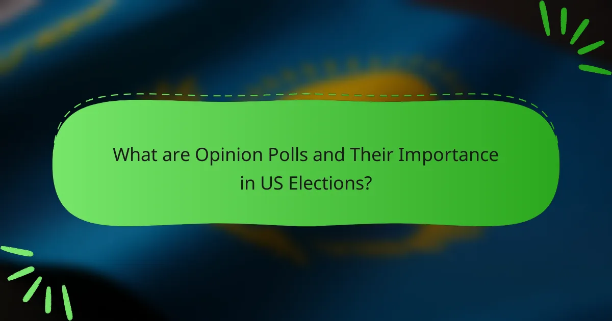 What are Opinion Polls and Their Importance in US Elections?