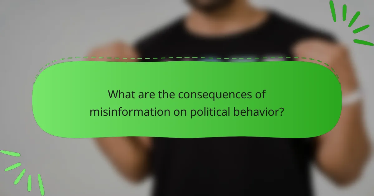 What are the consequences of misinformation on political behavior?