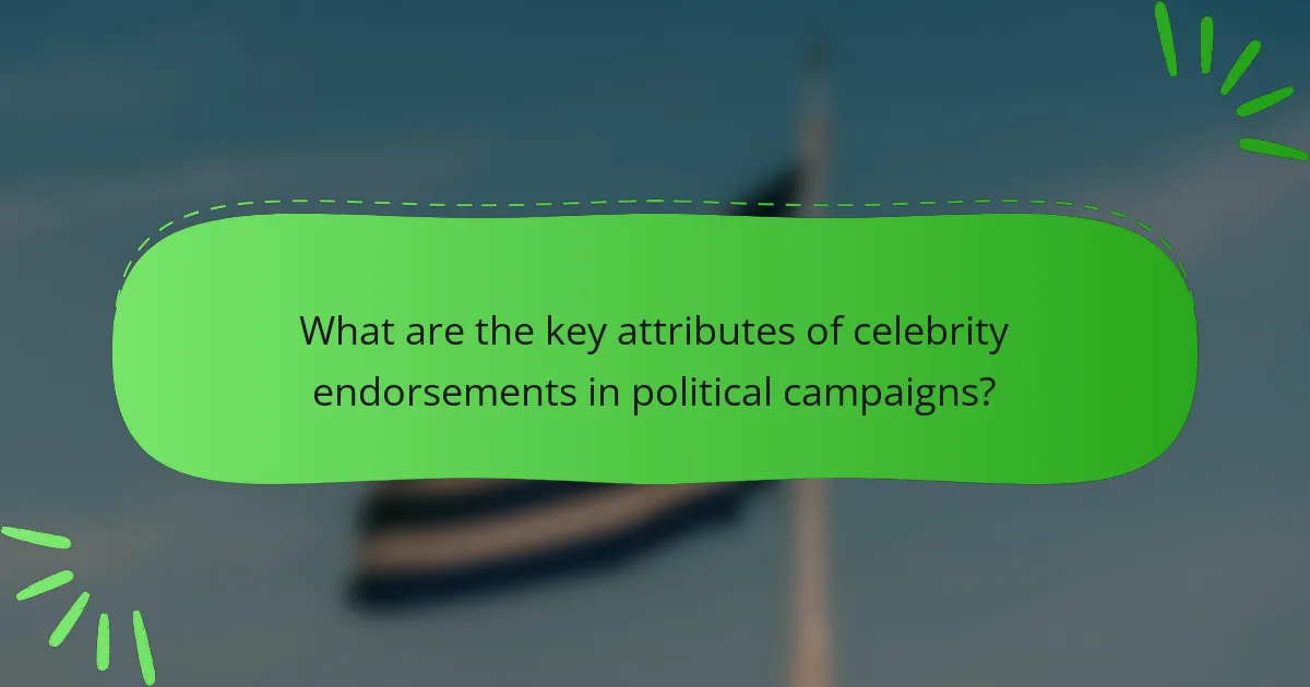 What are the key attributes of celebrity endorsements in political campaigns?