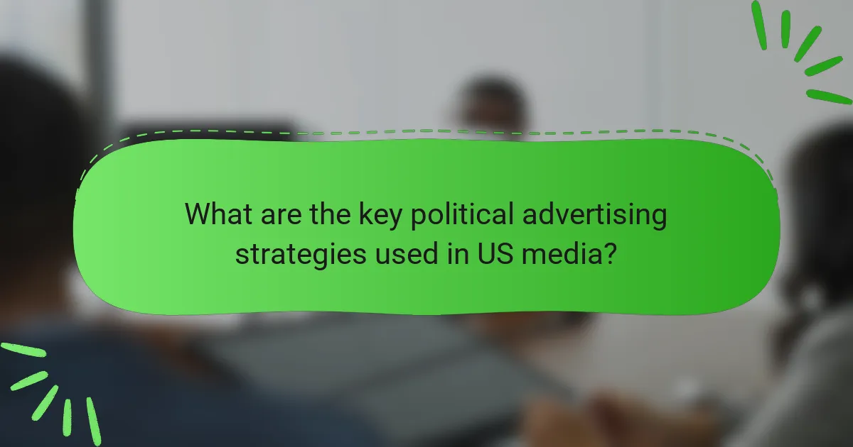 What are the key political advertising strategies used in US media?