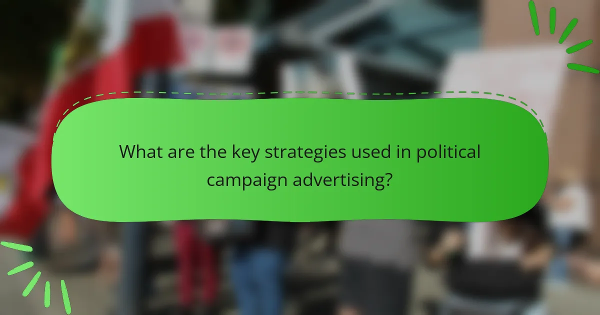 What are the key strategies used in political campaign advertising?