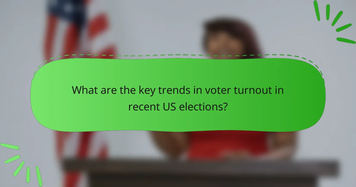 What are the key trends in voter turnout in recent US elections?