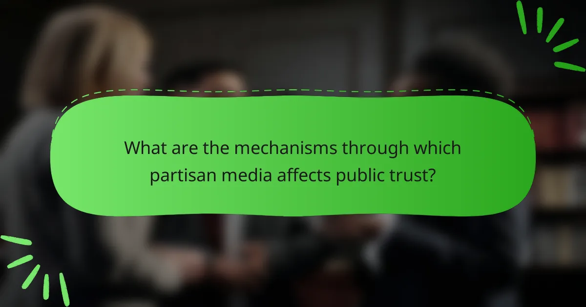 What are the mechanisms through which partisan media affects public trust?