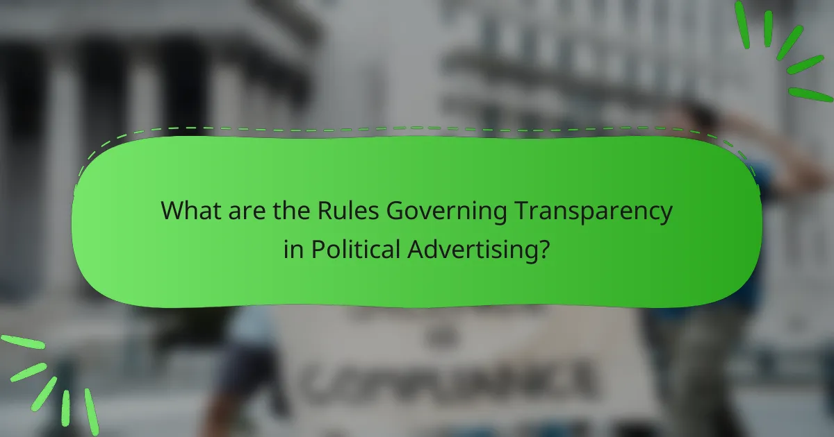 What are the Rules Governing Transparency in Political Advertising?