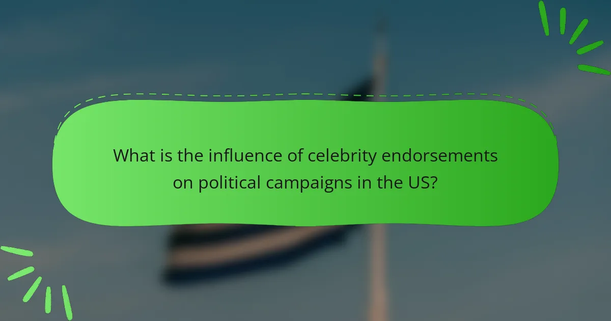 What is the influence of celebrity endorsements on political campaigns in the US?