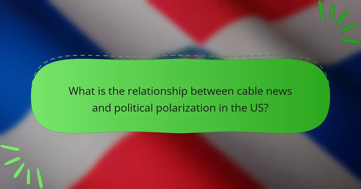 What is the relationship between cable news and political polarization in the US?