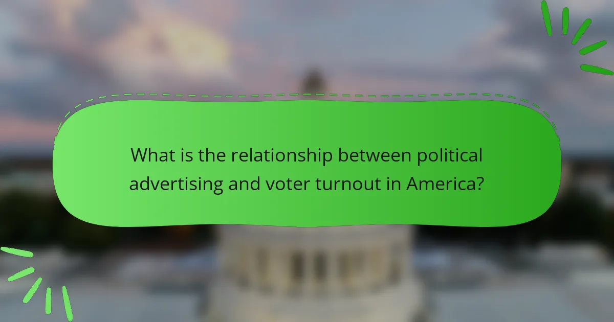 What is the relationship between political advertising and voter turnout in America?