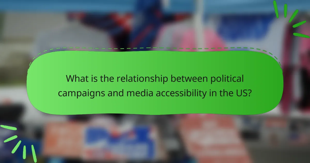 What is the relationship between political campaigns and media accessibility in the US?