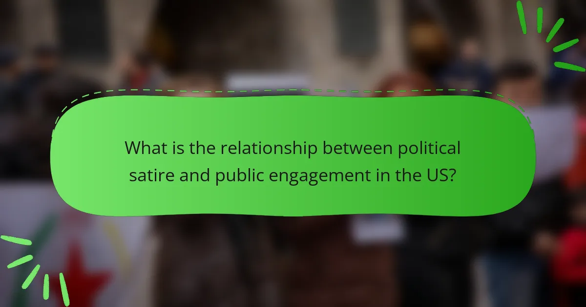 What is the relationship between political satire and public engagement in the US?