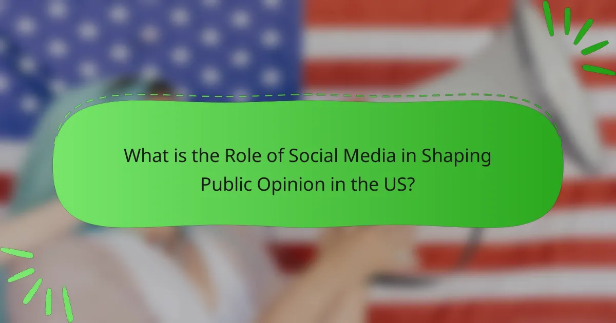 What is the Role of Social Media in Shaping Public Opinion in the US?