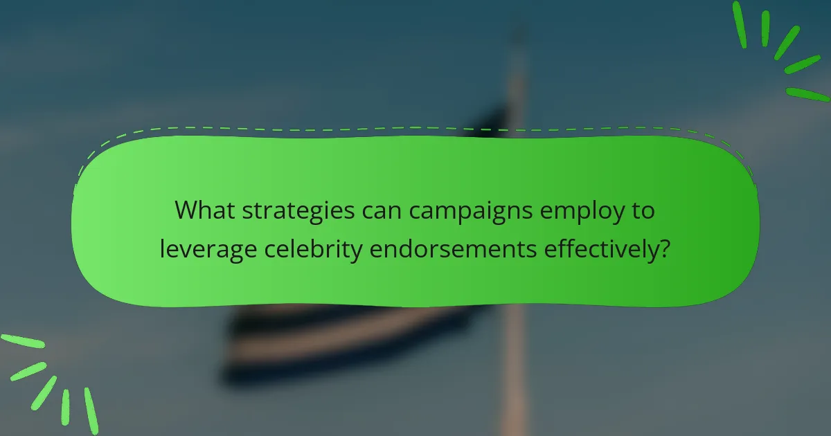 What strategies can campaigns employ to leverage celebrity endorsements effectively?