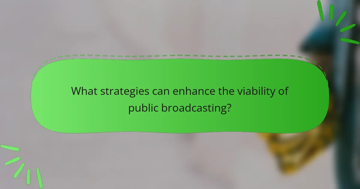 What strategies can enhance the viability of public broadcasting?