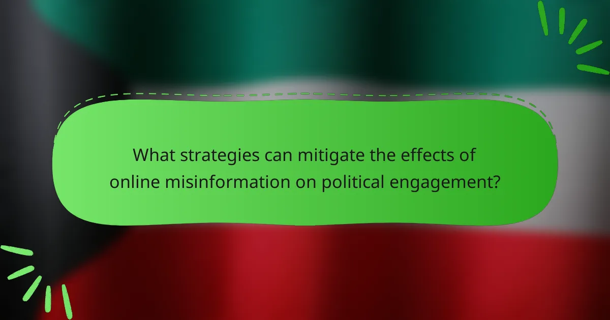 What strategies can mitigate the effects of online misinformation on political engagement?
