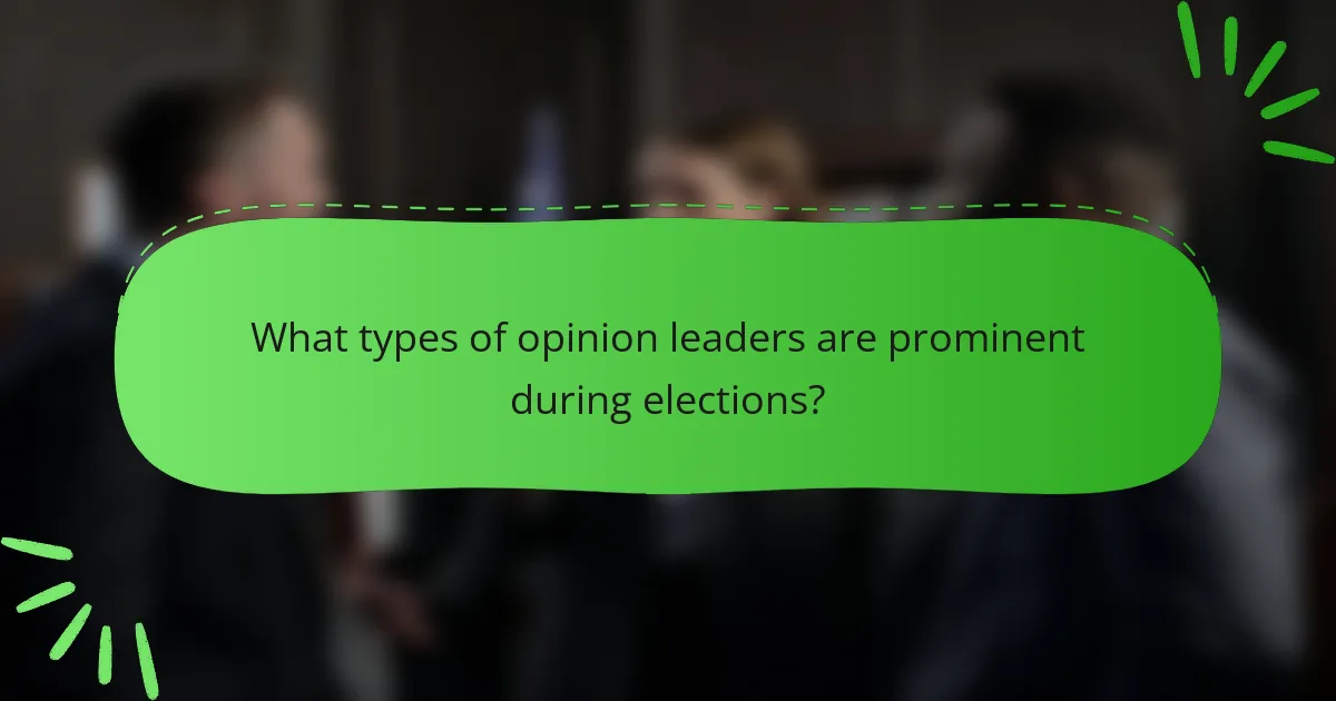 What types of opinion leaders are prominent during elections?